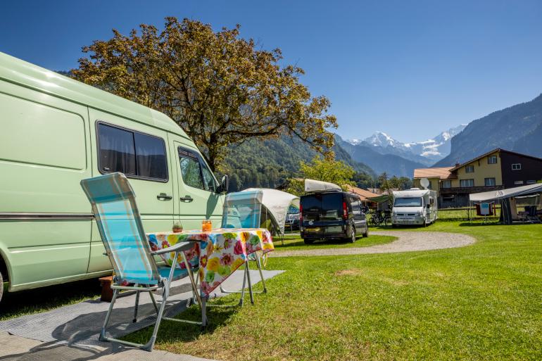 Camping Oberei - Wilderswil near Interlaken, Switzerland - quietly located in the heart of the village of Wilderswil.
