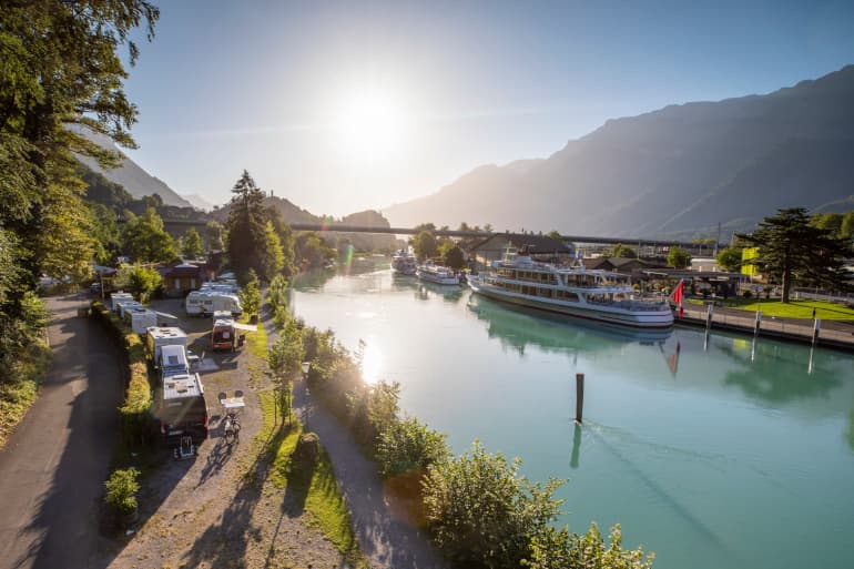 TCS Camping Interlaken, Switzerland: located right on the shores of the river Aare.